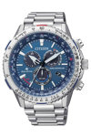 CITIZEN Promaster Eco-Drive RadioControlled Chronograph Silver Stainless Steel Bracelet