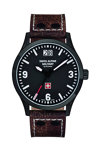 SWISS ALPINE MILITARY Smart Way Brown Leather Strap