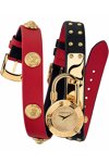 VERSACE Medusa Lock Icon Two Tone Leather Strap