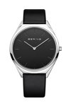 BERING Ultra Slim Black Leather Strap