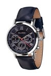 GUARDO Gents Black Leather Strap