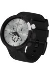 SWATCH Big Bold Chequered Silver Chronograph Black Silicone Strap