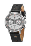 LIP Ralley Panda Chronograph Automatic Black Leather Strap