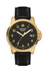 SWISS ALPINE MILITARY Leader Black Leather Strap