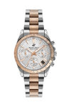 BEVERLY HILLS POLO CLUB Ladies Dual Time Two Tone Stainless Steel Bracelet