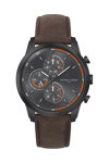 PIERRE CARDIN Les Halles Colossal Dual Time Brown Leather Strap