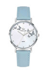 GO Mademoiselle Crystals Light Blue Leather Strap