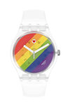 SWATCH Pride Stripe Fierce White Silicone Strap