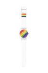 SWATCH Pride Stripe Fierce White Silicone Strap