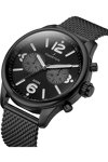 THORTON Ragnar II Dual Time Black Stainless Steel Bracelet