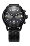 THORTON Ragnar II Dual Time Black Stainless Steel Bracelet