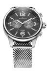 THORTON Ragnar II Dual Time Silver Stainless Steel Bracelet