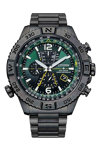 CITIZEN Promaster Navihawk A-T Eco-Drive RadioControlled Chronograph Black Stainless Steel Bracelet