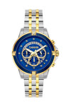 BREEZE Divinia Crystals Chronograph Two Tone Stainless Steel Bracelet