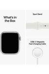 Apple Watch Series 8 GPS 45mm Silver with White Sport Band