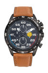 PATROUILLE DE FRANCE Athos 4 Chronograph Brown Leather Strap