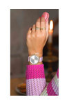 OOZOO Timepieces Crystals Pink Leather Strap