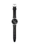 SWATCH Carbonium Dream Chronograph Black Leather Strap