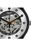 SWATCH Sparkling Circle Silver Glam Black Silicone Strap