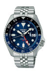 SEIKO 5 Sports Automatic Dual Time Silver Stainless Steel Bracelet