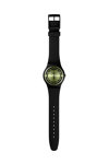 SWATCH Leafy Line Black Silicone Strap