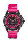 VERSACE Icon Active Chronograph Fuchsia Rubber Strap