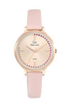 GO Mademoiselle Crystals Pink Leather Strap