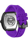 PHILIPP PLEIN The Skeleton Automatic Purple Rubber Strap