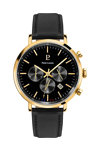 PIERRE LANNIER Baron Chronograph Black Leather Strap