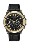 KENNETH COLE Modern Dress Chronograph Black Combined Materials Strap