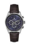 BEVERLY HILLS POLO CLUB Dual Time Brown Leather Strap