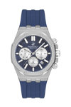 BEVERLY HILLS POLO CLUB Dual Time Blue Rubber Strap