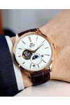 ORIENT Classic Sun and Moon Automatic Brown Leather Strap