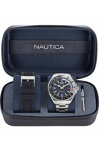 NAUTICA Clearwater Beach Silver Stainless Steel Bracelet Gift Set