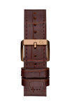 GUESS Collection Coussin Shape Chronograph Brown Leather Strap