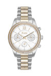 JCOU Valerie Crystals Chronograph Two Tone Stainless Steel Bracelet