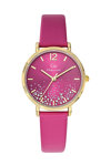 GO Mademoiselle Crystals Fuchsia Leather Strap