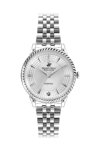 BEVERLY HILLS POLO CLUB Diamond Silver Stainless Steel Bracelet