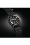 SEIKO 5 Sports Field Deception Automatic Dual Time GMT Black Leather Strap