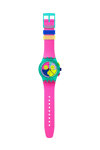 SWATCH Neon Flash Arrow Chronograph Pink Silicone Strap