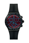 SWATCH Irony Crimson Mystique Chronograph Black Rubber Strap