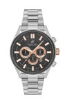 BEVERLY HILLS POLO CLUB Dual Time Silver Stainless Steel Bracelet