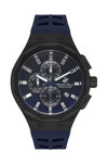 BEVERLY HILLS POLO CLUB Dual Time Blue Rubber Strap