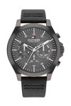 TOMMY HILFIGER Sport Black Leather Strap