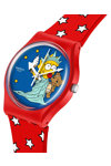 SWATCH Simpsons Little Lady Liberty Red Silicone Strap