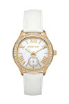 MICHAEL KORS Sage Crystals White Leather Strap