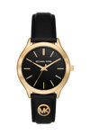 MICHAEL KORS Slim Runway Black Leather Strap