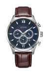 LEDOM Aviator Dual Time Brown Leather Strap