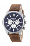 3GUYS Chronograph Brown Leather Strap