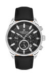 DANIEL KLEIN Chronograph Black Leather Strap